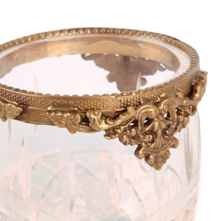Kerzenhalter - Gold - Messing & Glas - 10 cm