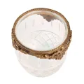 Waxinelichthouder - 10 cm - goud - messing en glas