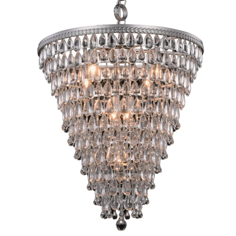 Dutch Style Chandelier Kensington - 65 cm - Silver - Iron & Glass