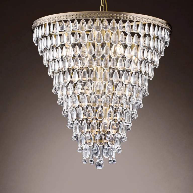 Dutch Style Chandelier Kensington - 65 cm - Silver - Iron & Glass