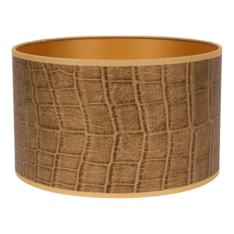 Lampenkap - krokodillenprint - goud - stof - 25 cm