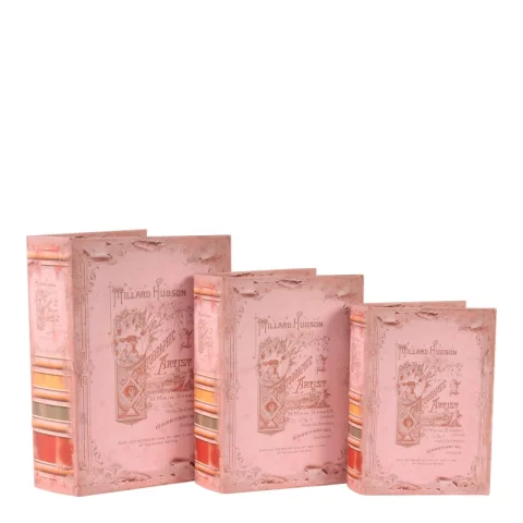 Boekendoos Hudson - 27 cm - roze - kunstleer