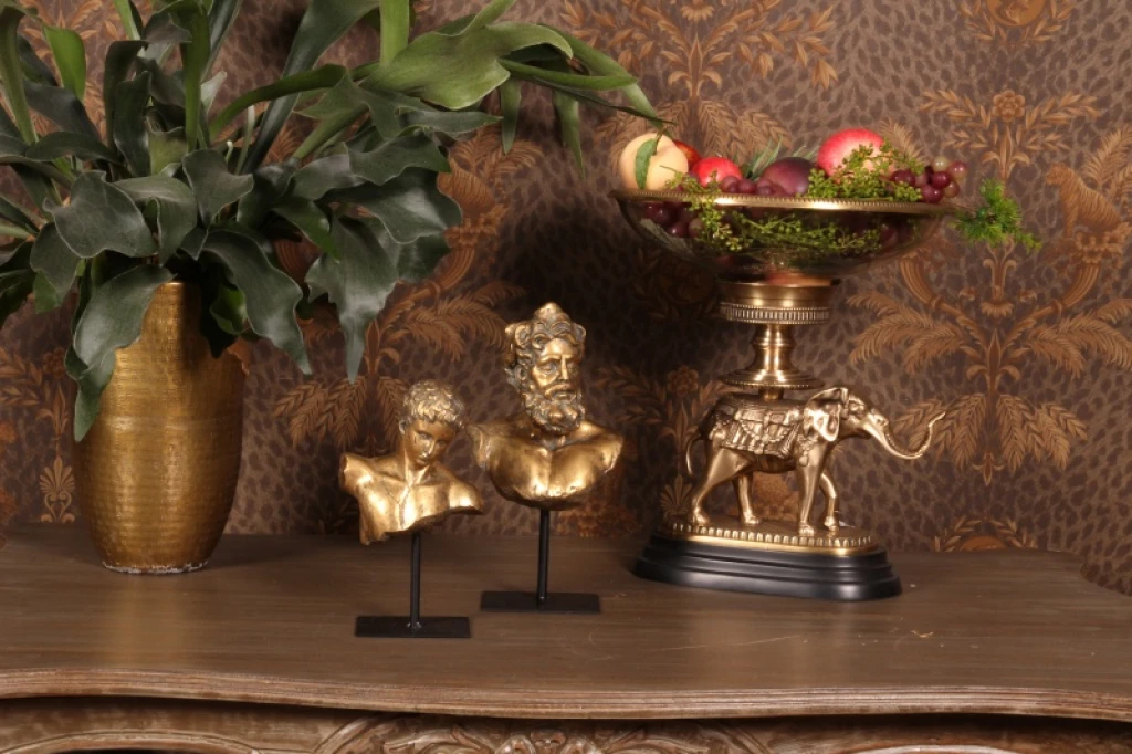 Decorative Elephant Bowl - Brass and Glass - 40 cm