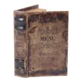 Aufbewahrungsbox Buchform - 15 cm - braun - Kunstleder