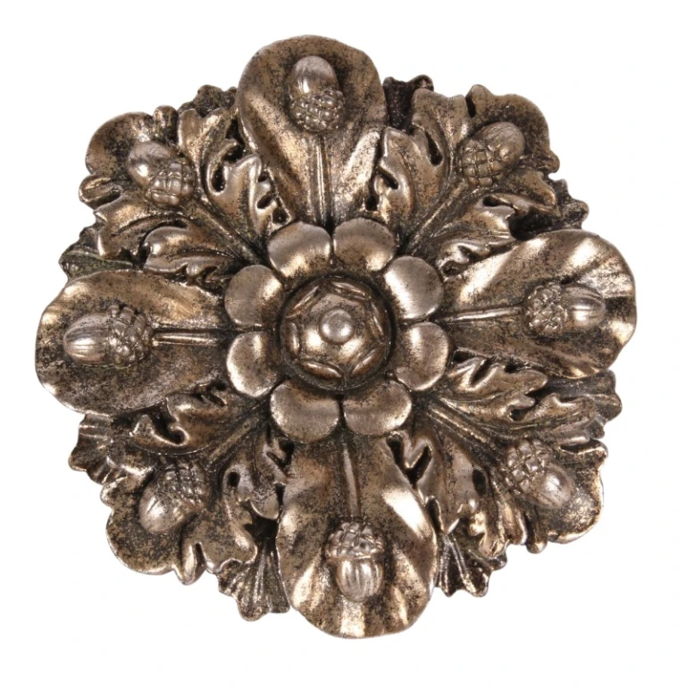 Wandornament in Blumenform – Silber – 15 cm – Kunstharz