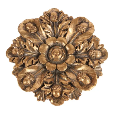 Wandornament Bloem - goud - 15 cm - kunsthars