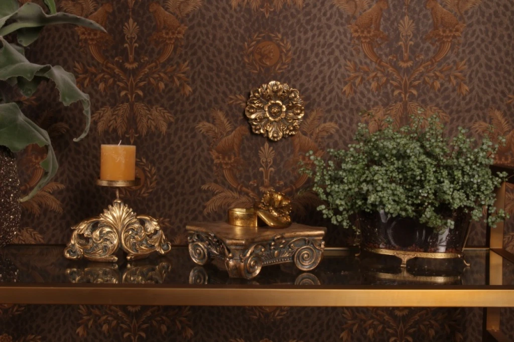 Wandornament Blume - Gold - 15 cm - Kunstharz