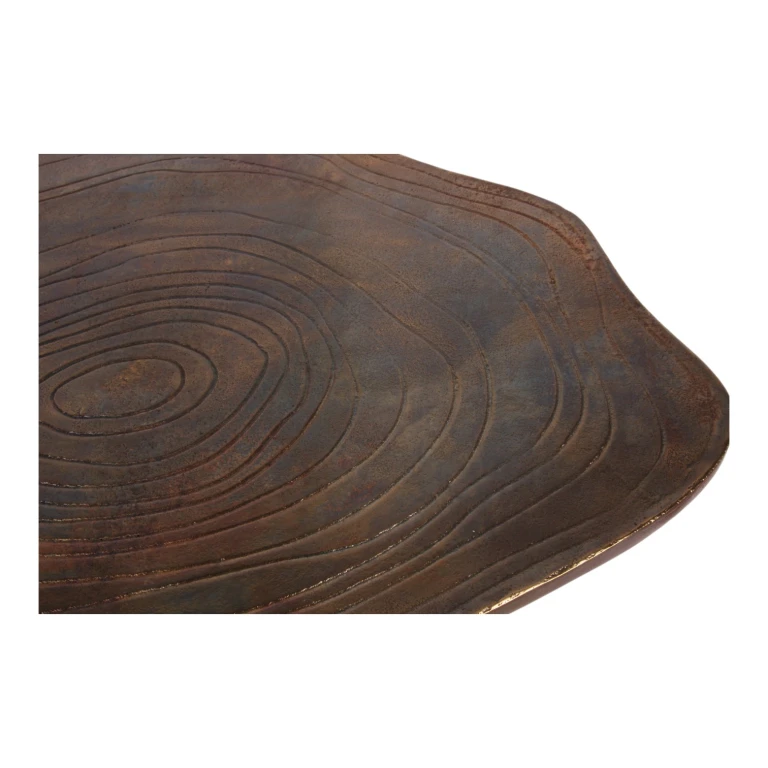Beistelltisch Bäume-Print Aluminium - Goldbraun - 90 cm