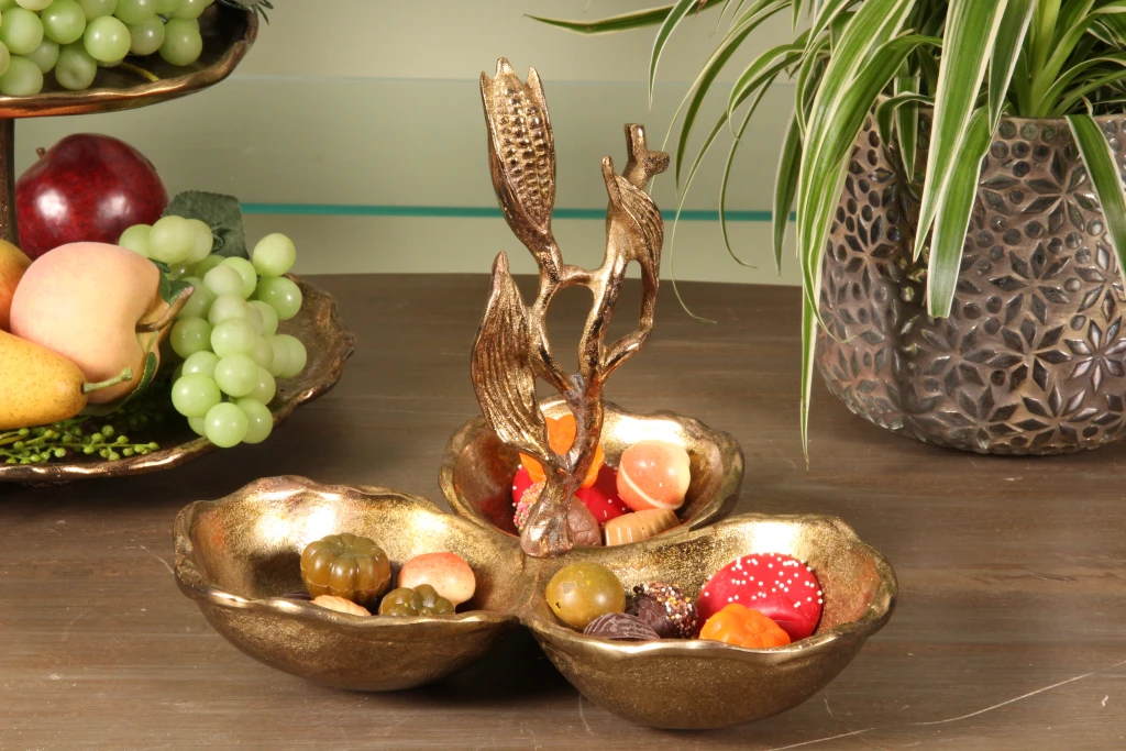 Dekorationsschalen - Gold - Aluminium - Set aus 3 Stück - 24 cm