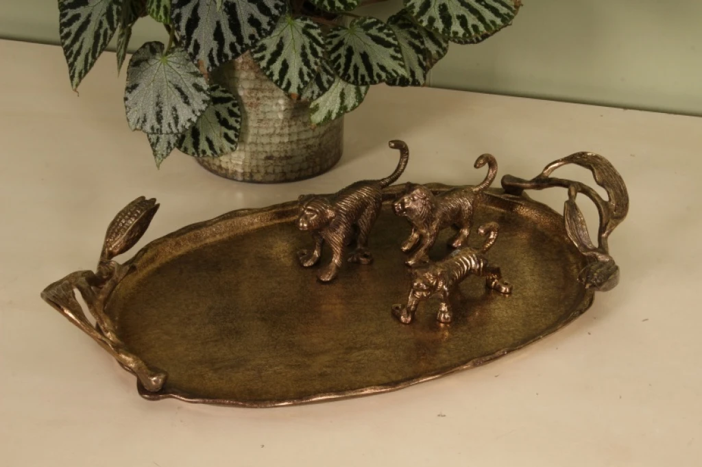 Wandhaken Tiger - 12 cm - Gold - Aluminium