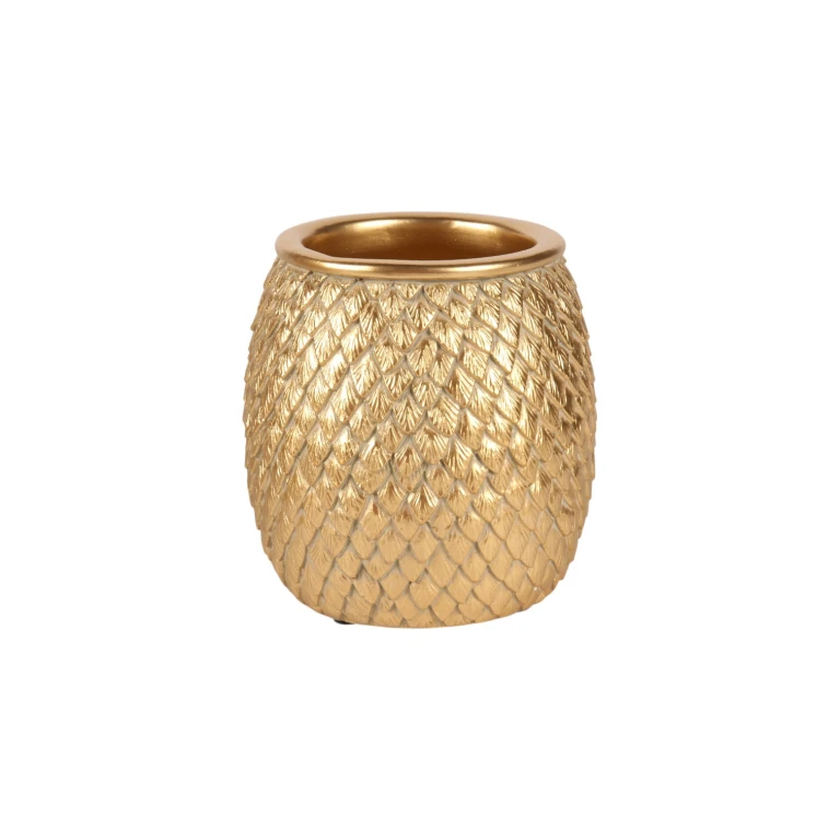 Schuppen-Vase - 9,5 cm - Gold - Kunstharz
