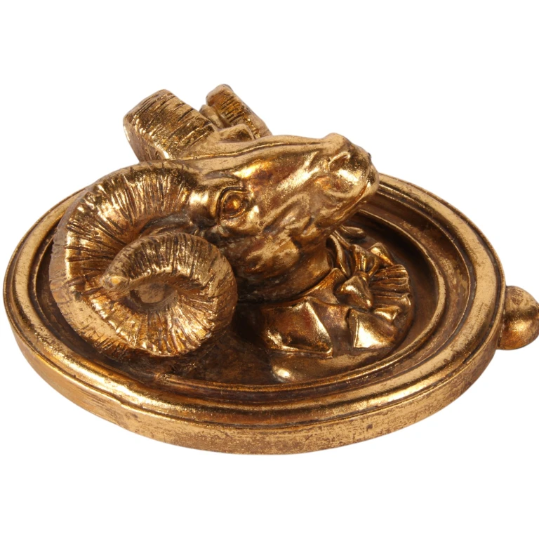 Wall hook ram - gold - 19 cm