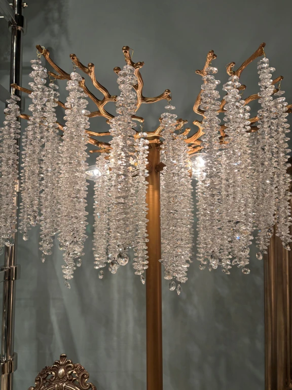 Tischlampe Waterfall - Gold - Eisen und Glas - 85 cm