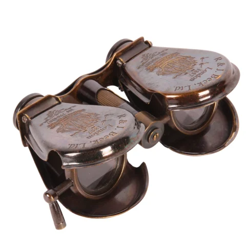 Decoratieve verrekijker - messing - goud - 12,5 cm
