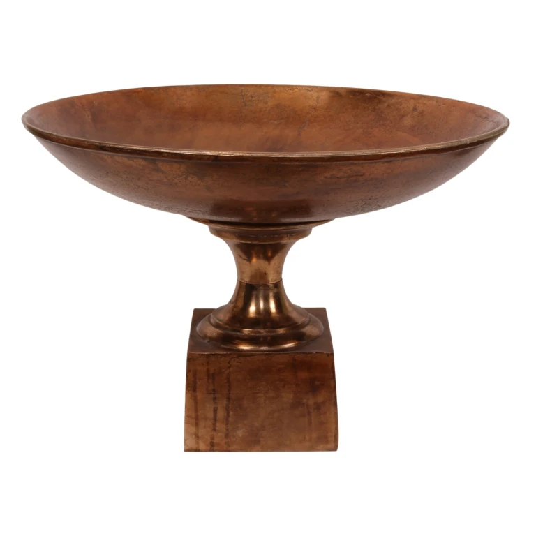 Decorative Tray on Stand - Antique Bronze - 72 cm - 1 piece