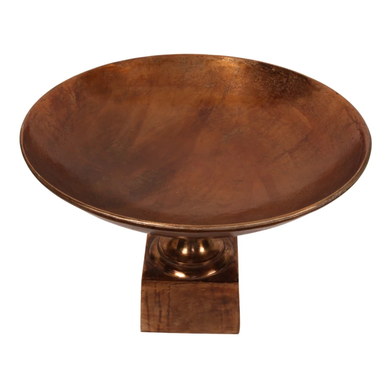 Decorative Tray on Stand - Antique Bronze - 72 cm - 1 piece