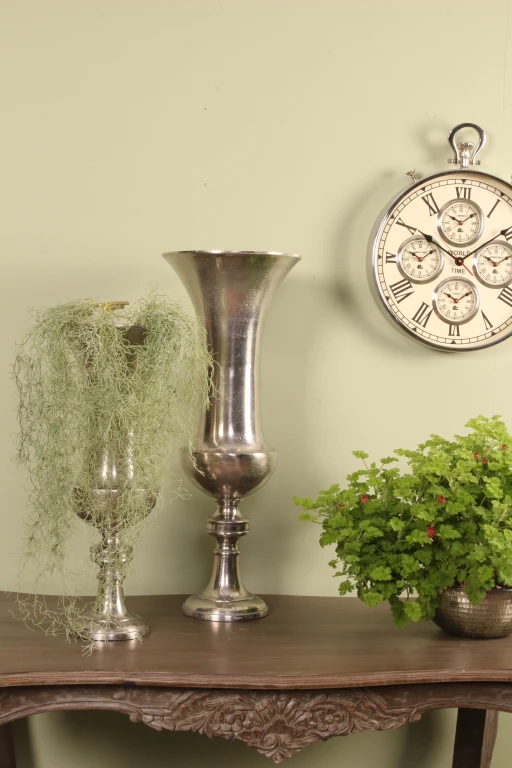 Vase - 73 cm - Silber - Aluminium