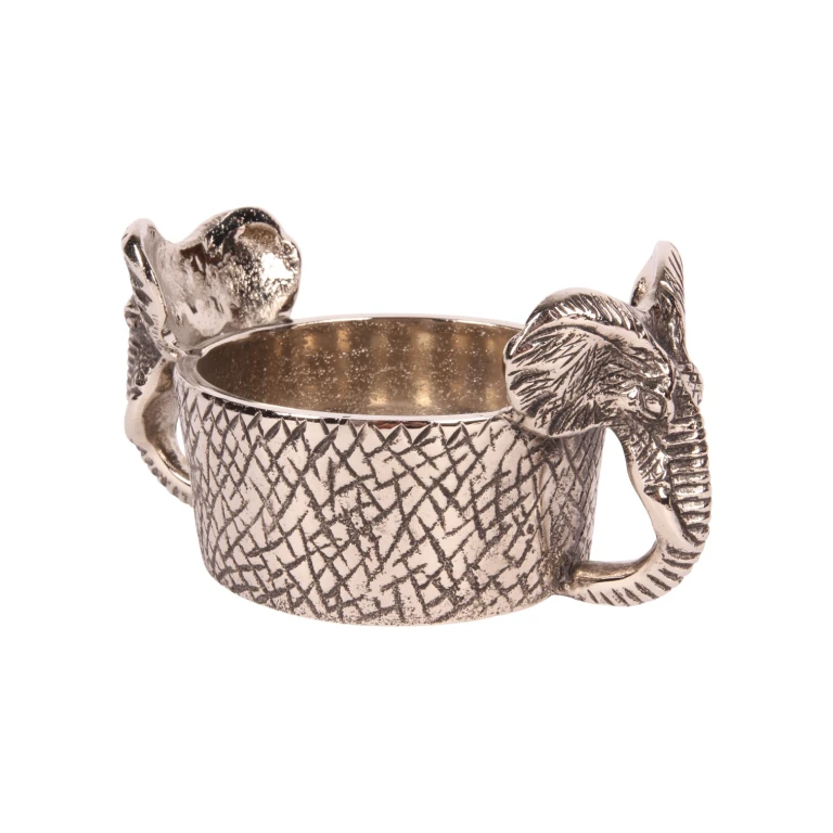 Flaschenhalter Elefant - 9 cm - silber - Aluminium - 1 Stück