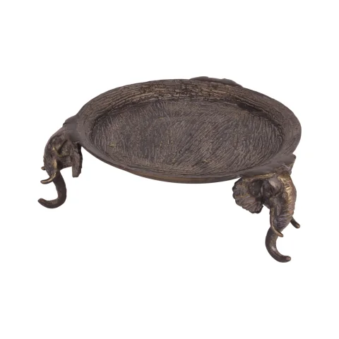 Sierschaal Olifant - antiek goud - aluminium - 33 cm