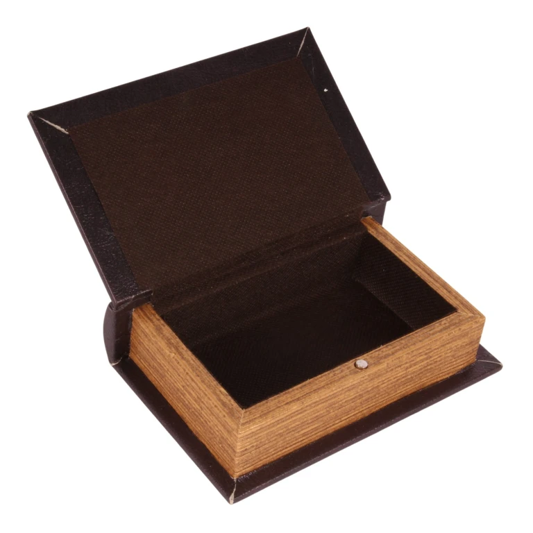 Aufbewahrungsbox Buchform - 15 cm - schwarz - Kunstleder