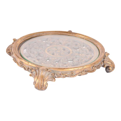 Taartplateau 29 cm - goud - kunsthars
