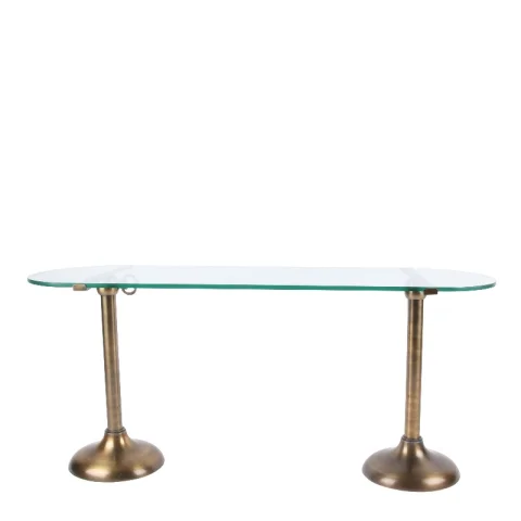 Taartplateau 90 cm goud messing & glas