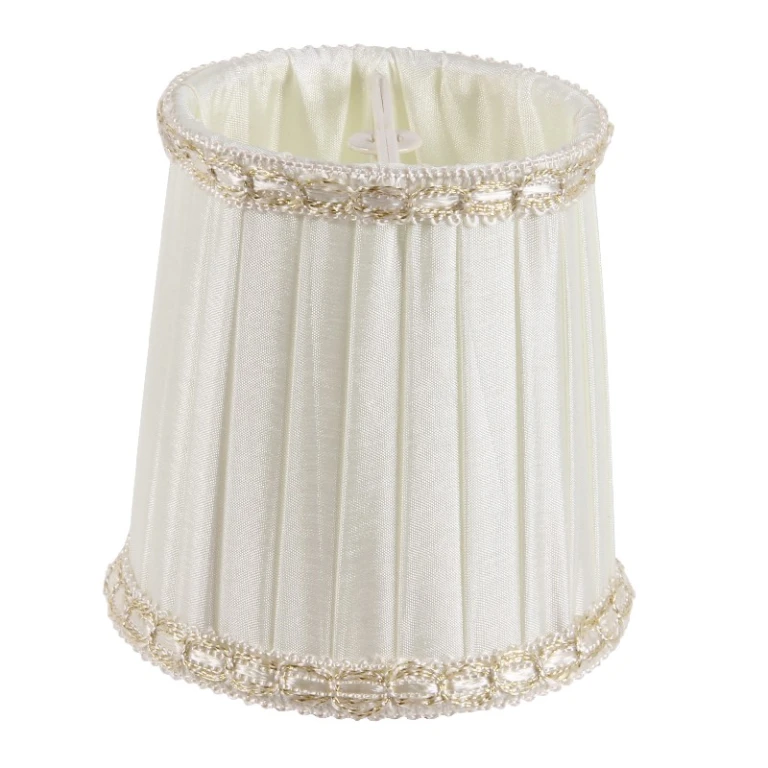 Lampenschirm Victorian Mini Clip-On - 8 cm - cremefarben - Stoff
