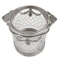 Flessenhouder - 15 cm - zilver - messing en glas