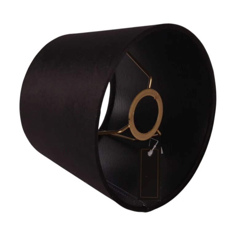 Lampenschirm rund - 20 cm - schwarz - Stoff