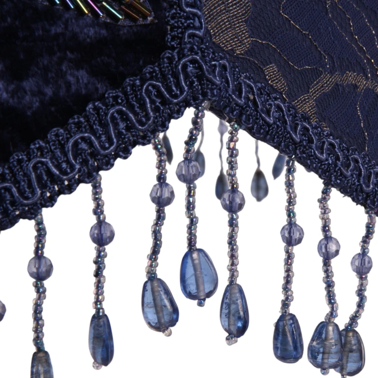 Lampenschirm Victorian Dome Scallop - 33 cm - blau - Stoff