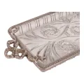 Dienblad messing en glas - zilver - 33 x 16 cm