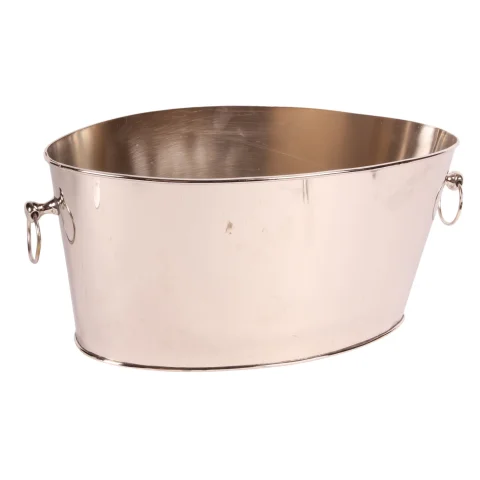 Champagnekoeler met handvatten - zilver - 21 cm