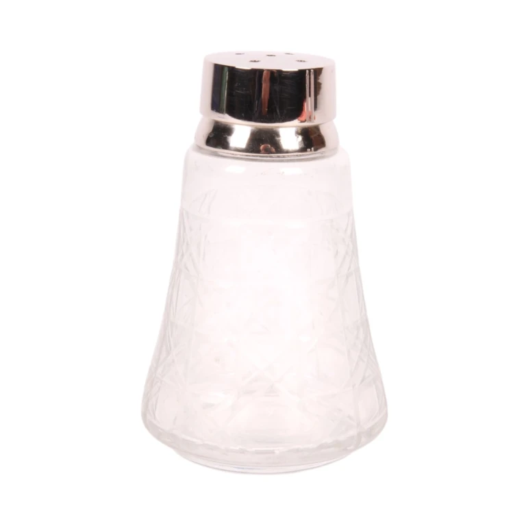 Streuer - 12 cm - silber - Messing & Glas
