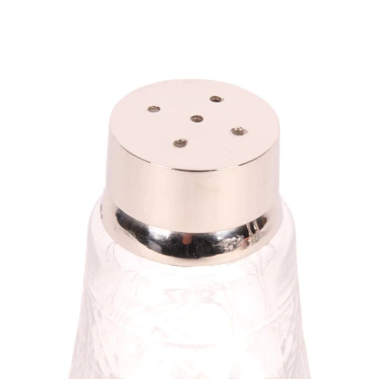 Streuer - 12 cm - silber - Messing & Glas