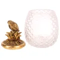 Decoratiepot met deksel - papegaai - goud - 22 cm - 1 stuk