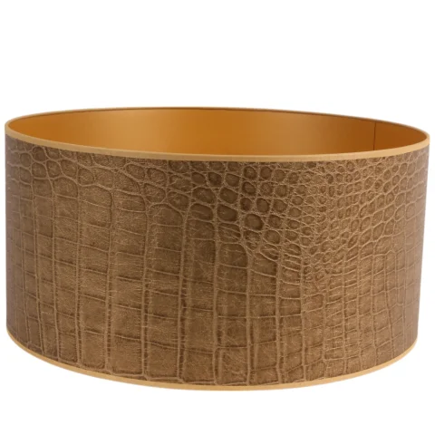 Lampenkap - Krokodillenprint - 50 cm - goud - stof