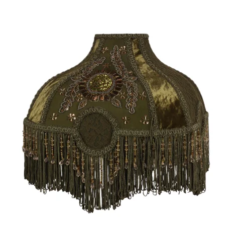 Lampenkap Victorian Vierkant - 34 cm - groen - stof
