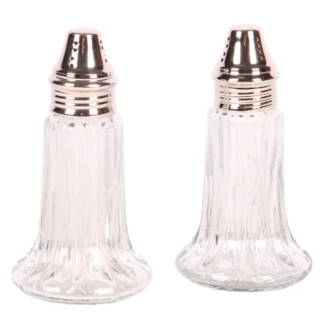 Strooier - 11 cm - zilver - messing en glas