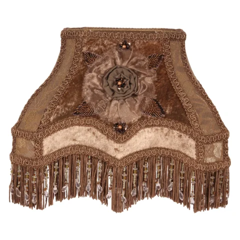 Lampenkap Victorian Rechthoek - 22 cm - Bruin - Stof