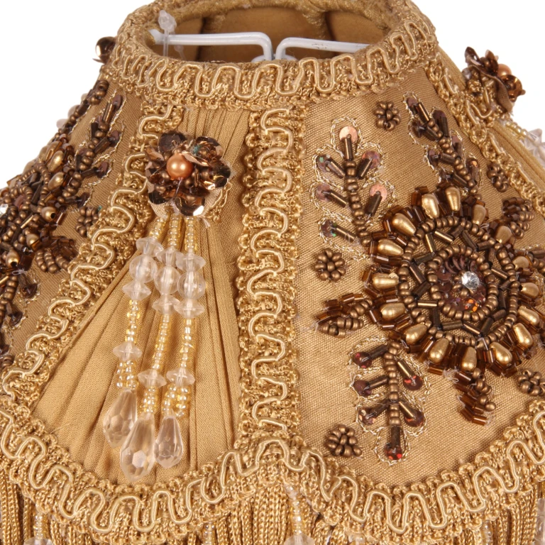 Lampenschirm Victorian Dome - 18 cm - Gold - Stoff