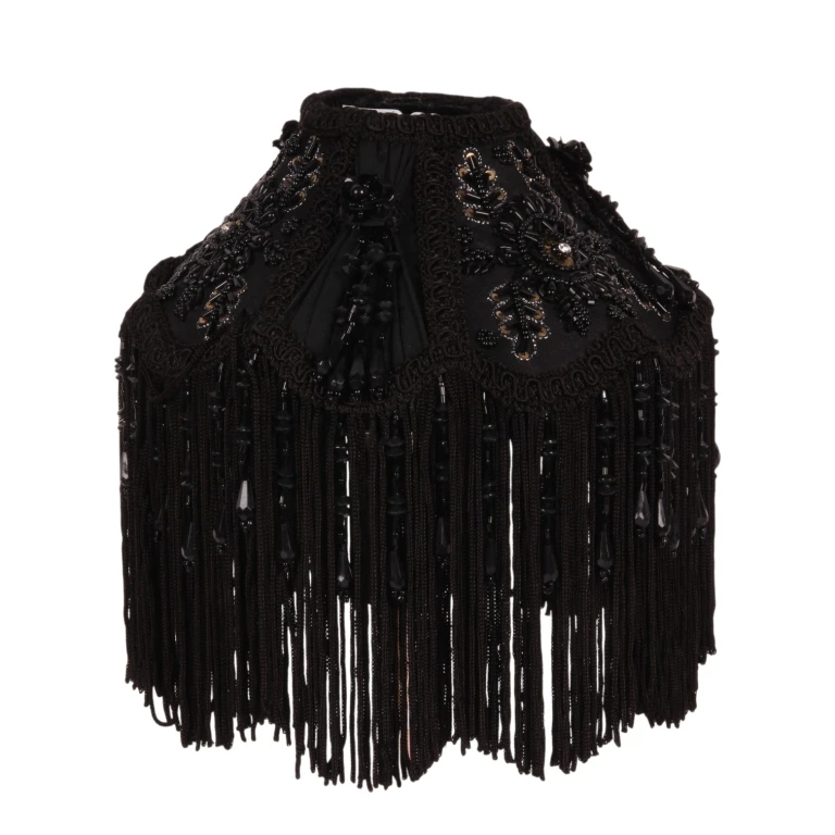 Lampenschirm Victorian Dome - 18 cm - schwarz - Stoff