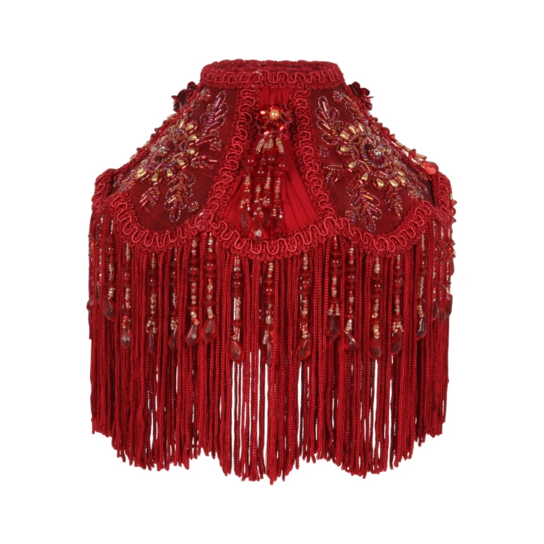Lampenschirm Victorian Dome - 18 cm - rot - Stoff