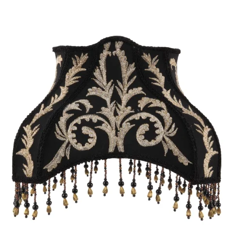 Lampenkap Victorian Rechthoek - 30 cm - Zwart - Stof