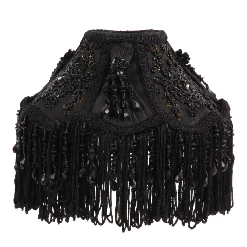 Lampenkap Victorian - 19 cm - zwart - stof