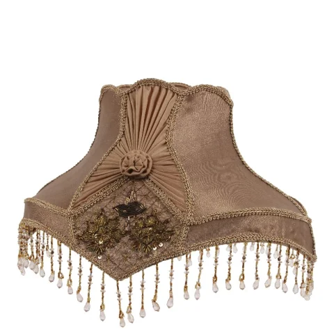Lampenkap Victorian Dome Eliza - 38 cm - bruin - stof